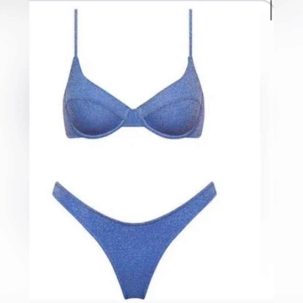 BLUE SPARKLE TRIANGL SWIMSUIT